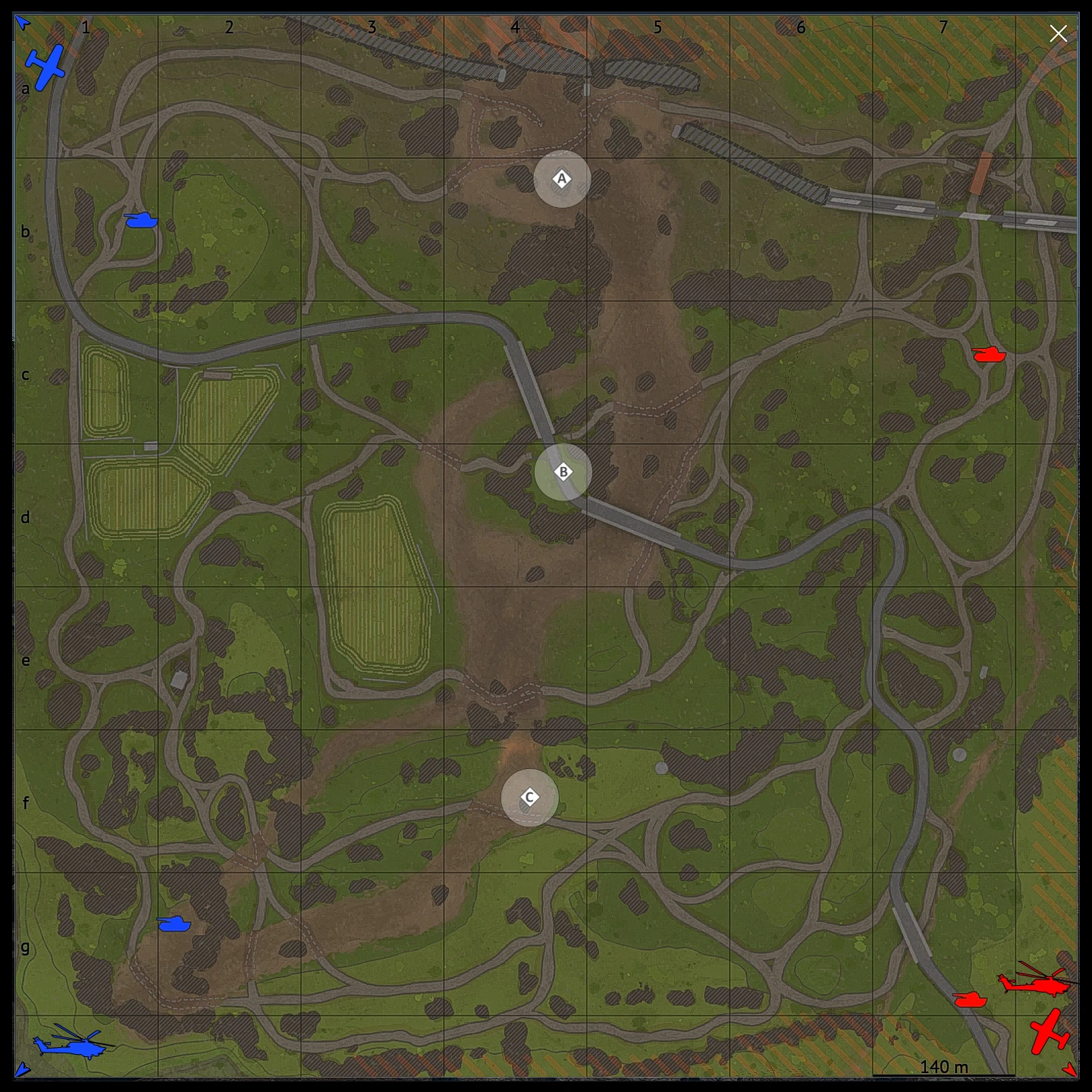 Ash River map for War Thunder Ground Battles