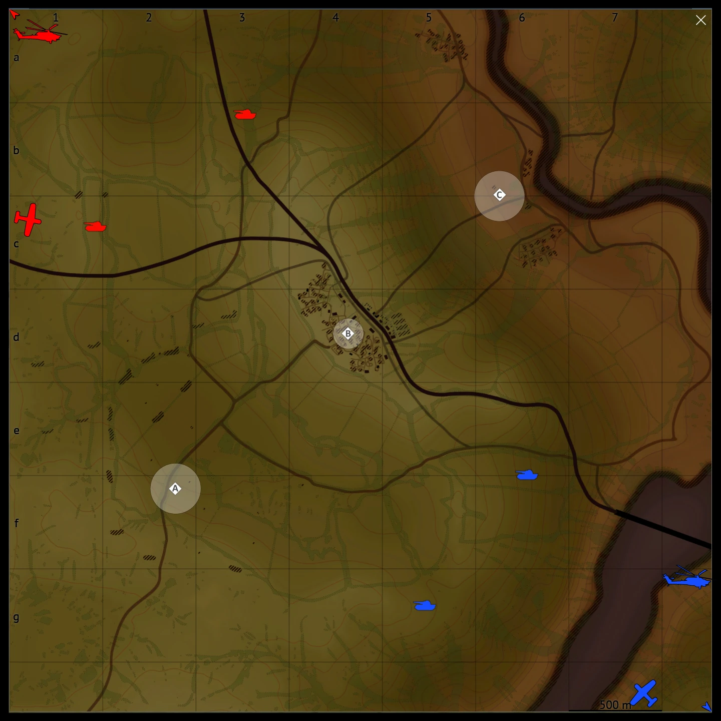 Fire Arc map for War Thunder Ground Battles