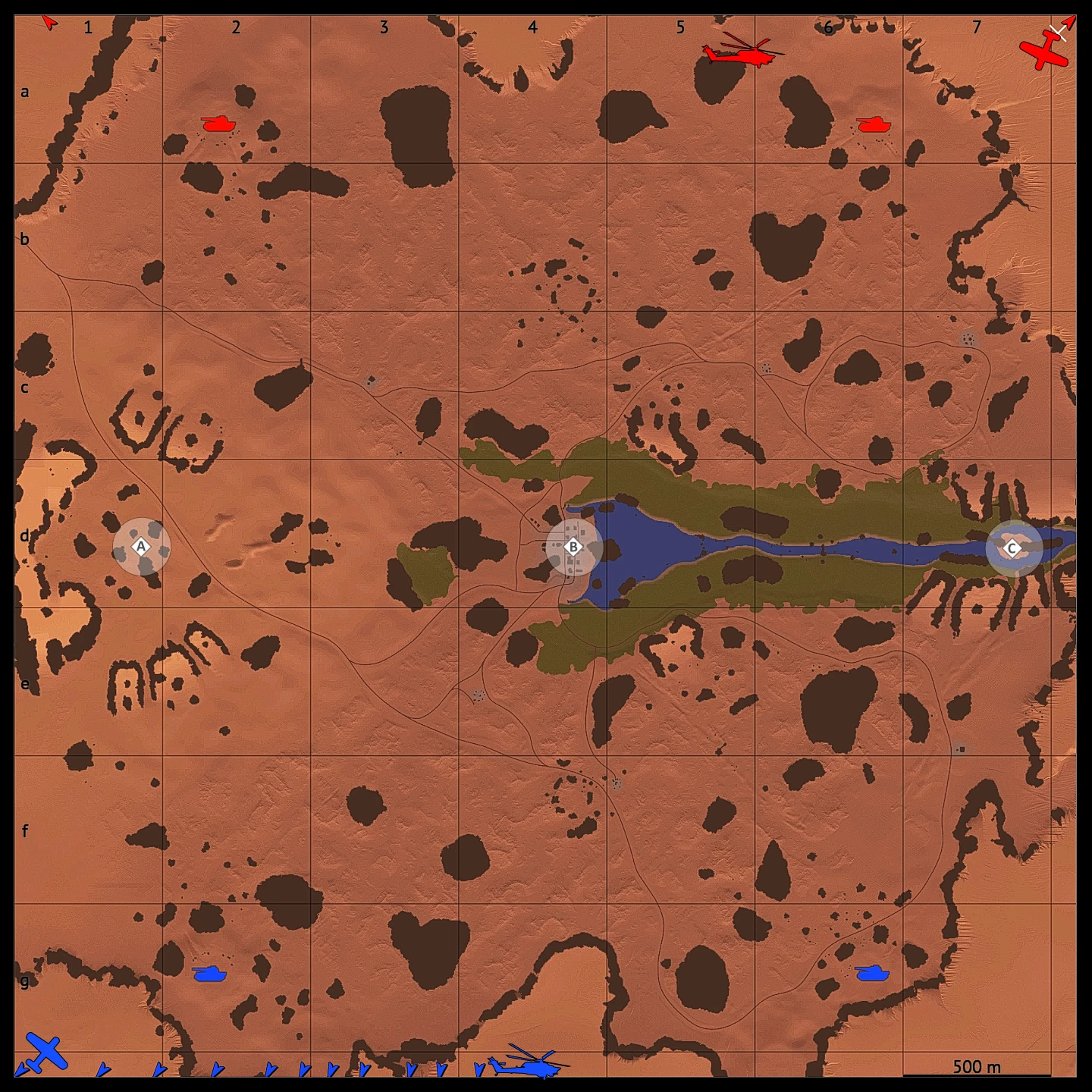 Red Desert map for War Thunder Ground Battles