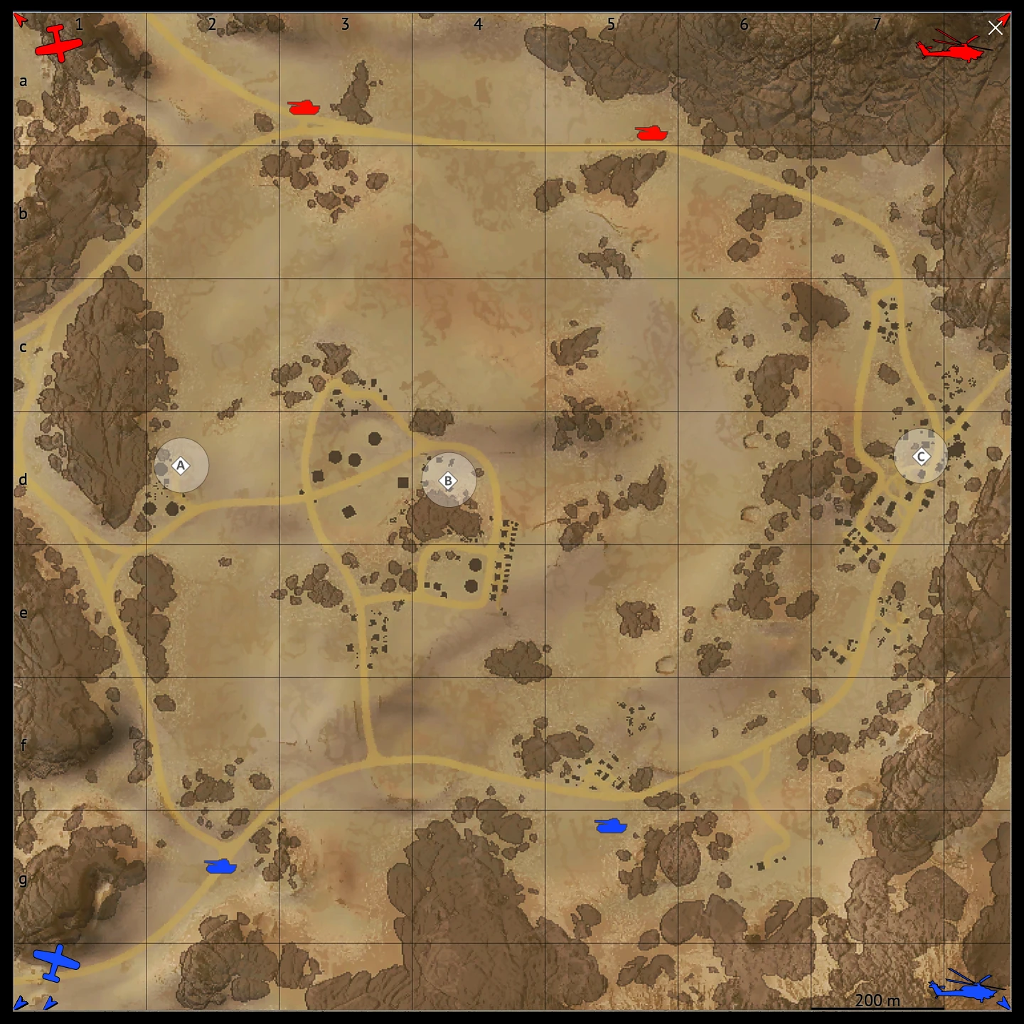 Sinai map for War Thunder Ground Battles